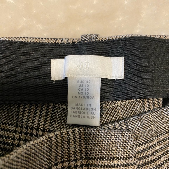 Straight Fit Brown Plaid Dress Pants Slacks - Picture 4 of 5